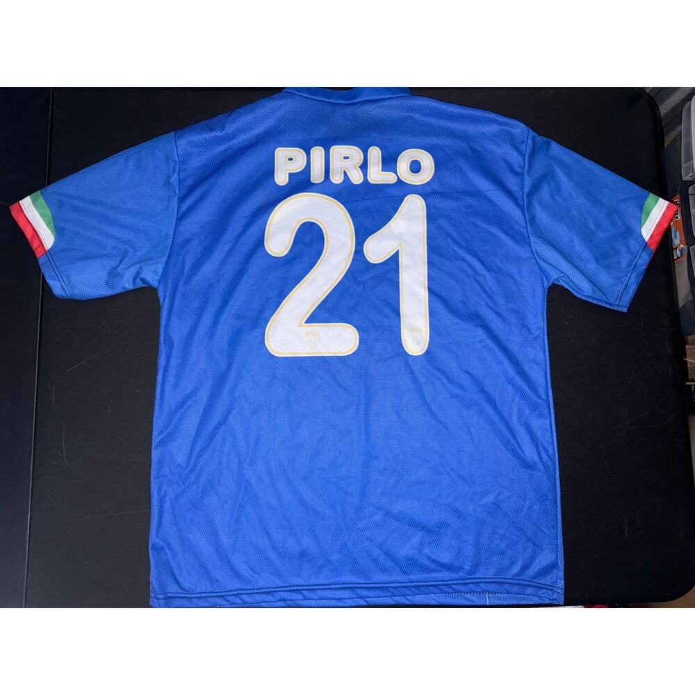 Andrea Pirlo Italy Italia #21 Blue Soccer Jersey Size Men's Large